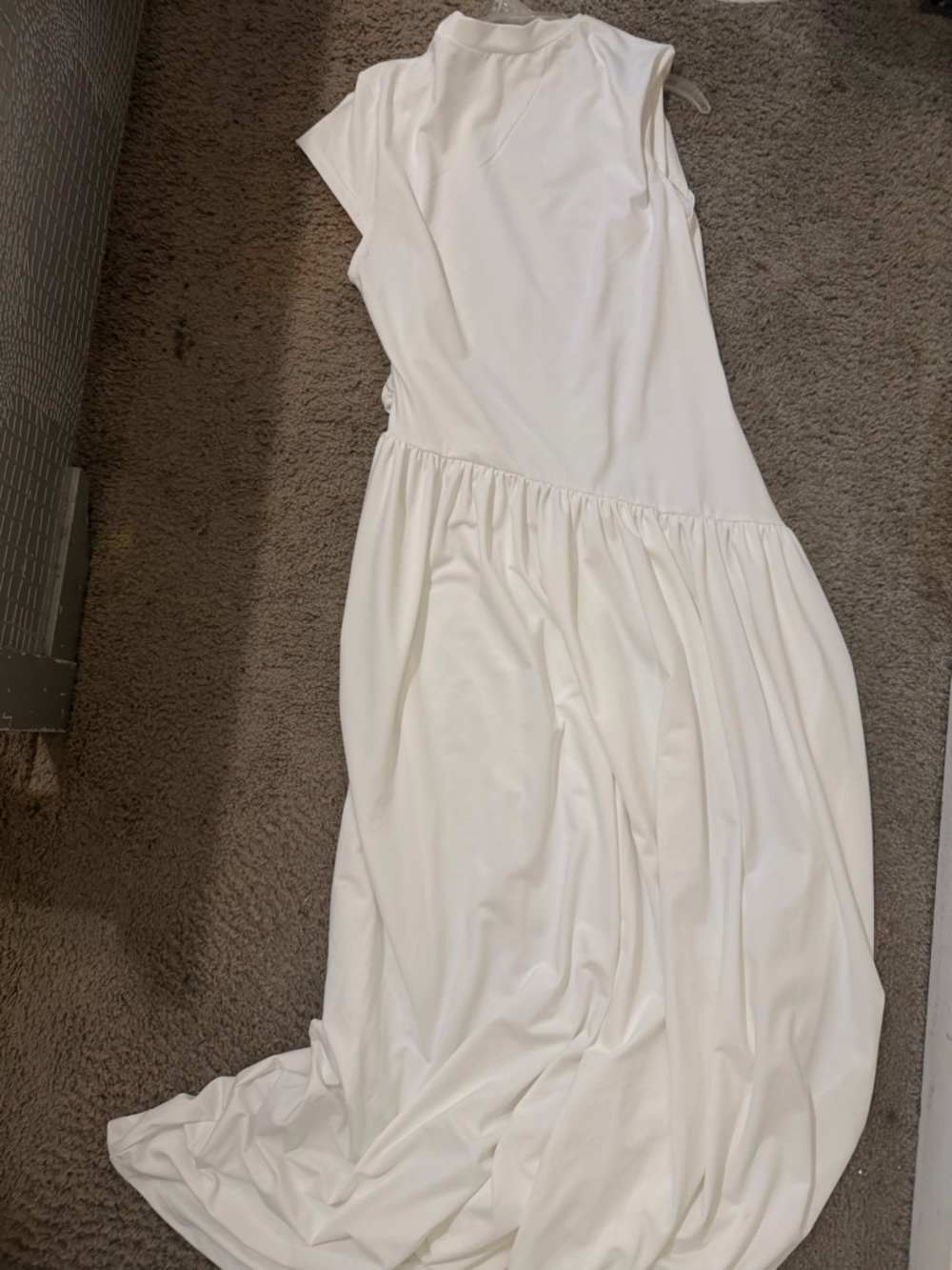 SHEIN White Sleeveless Asymmetrical Maxi Dress
